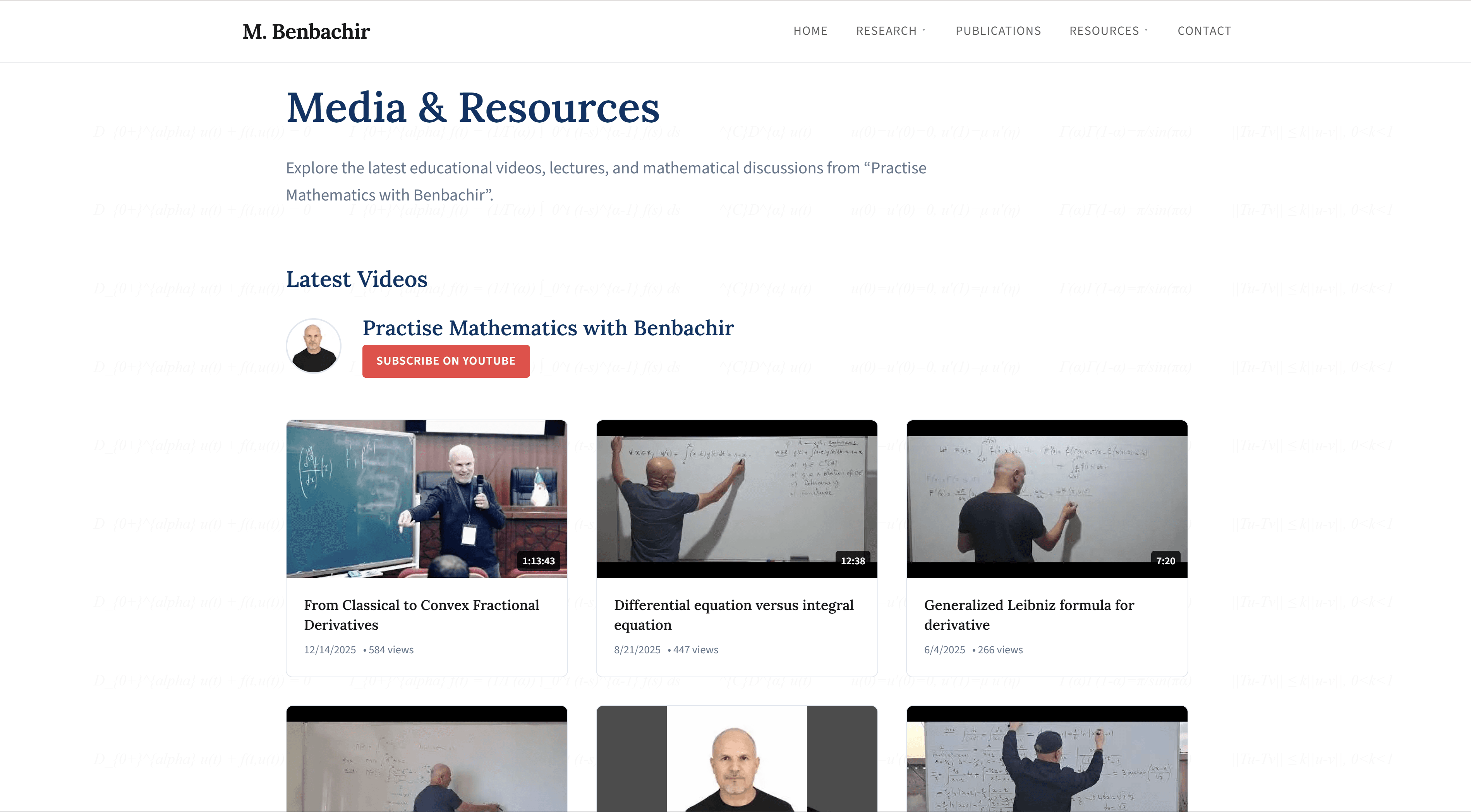 Media page showing talks, public appearances, and supporting content.