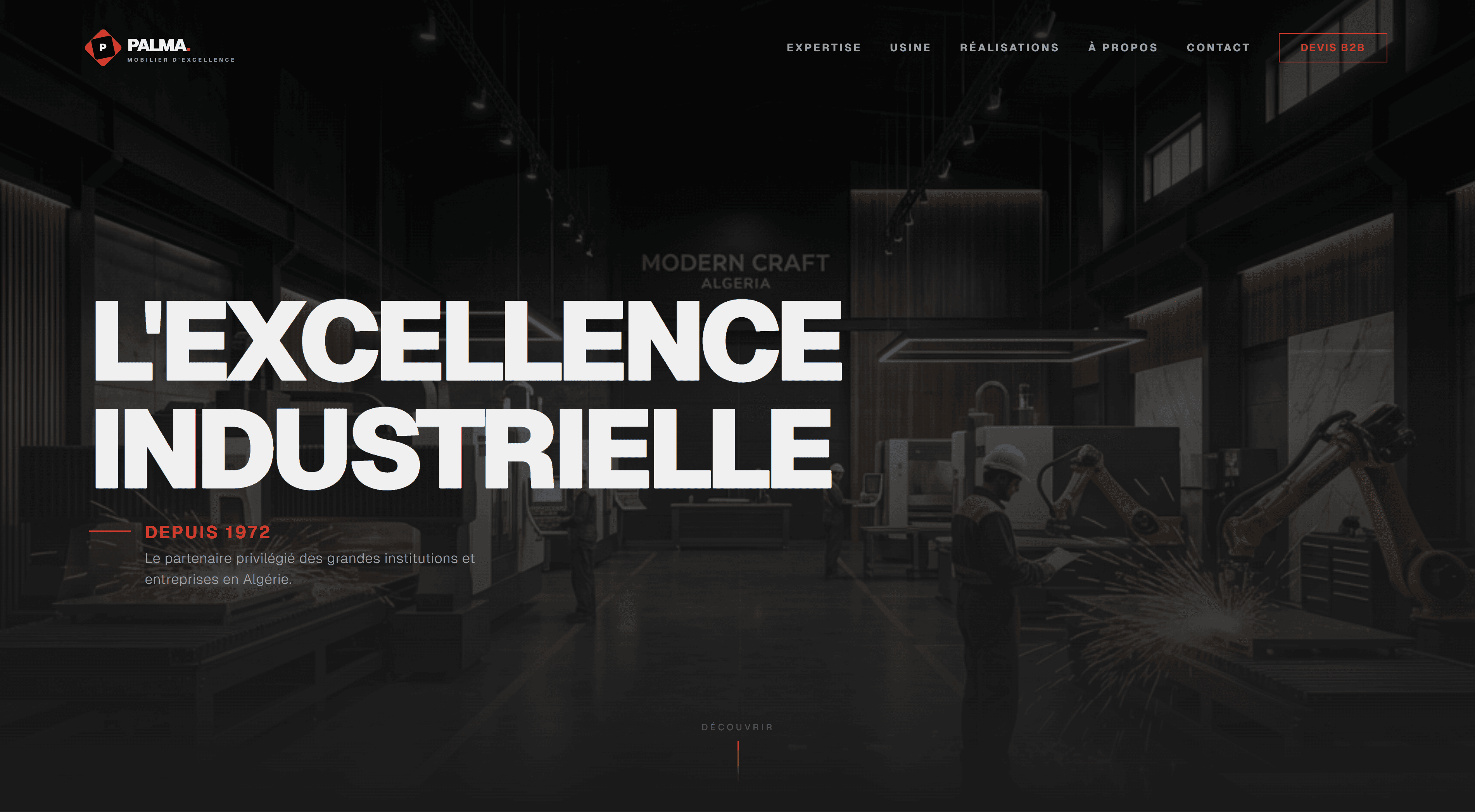 Palma Meuble landing page presenting furniture collections and storefront messaging.