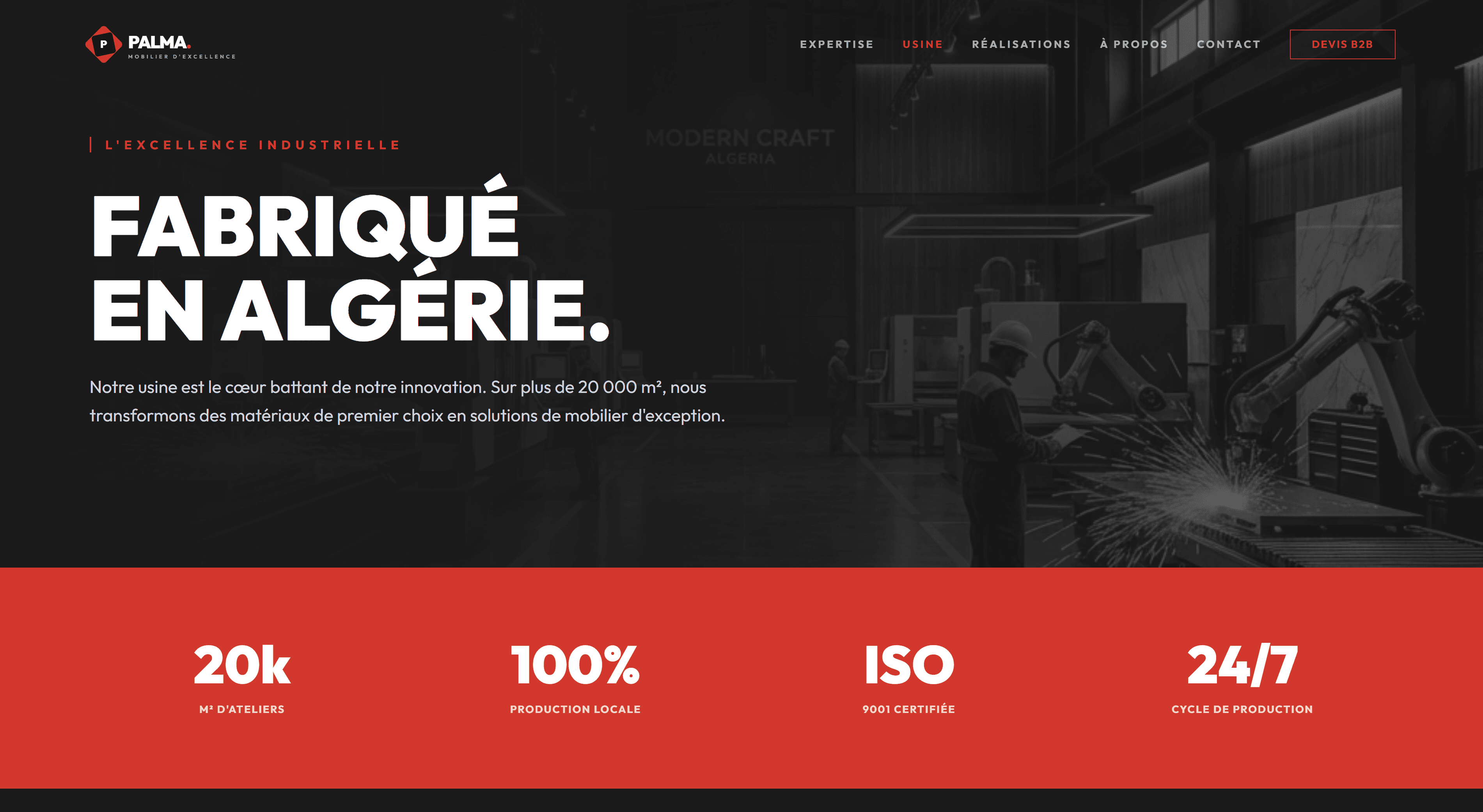 Factory or workshop section used to strengthen Palma Meuble's production credibility.