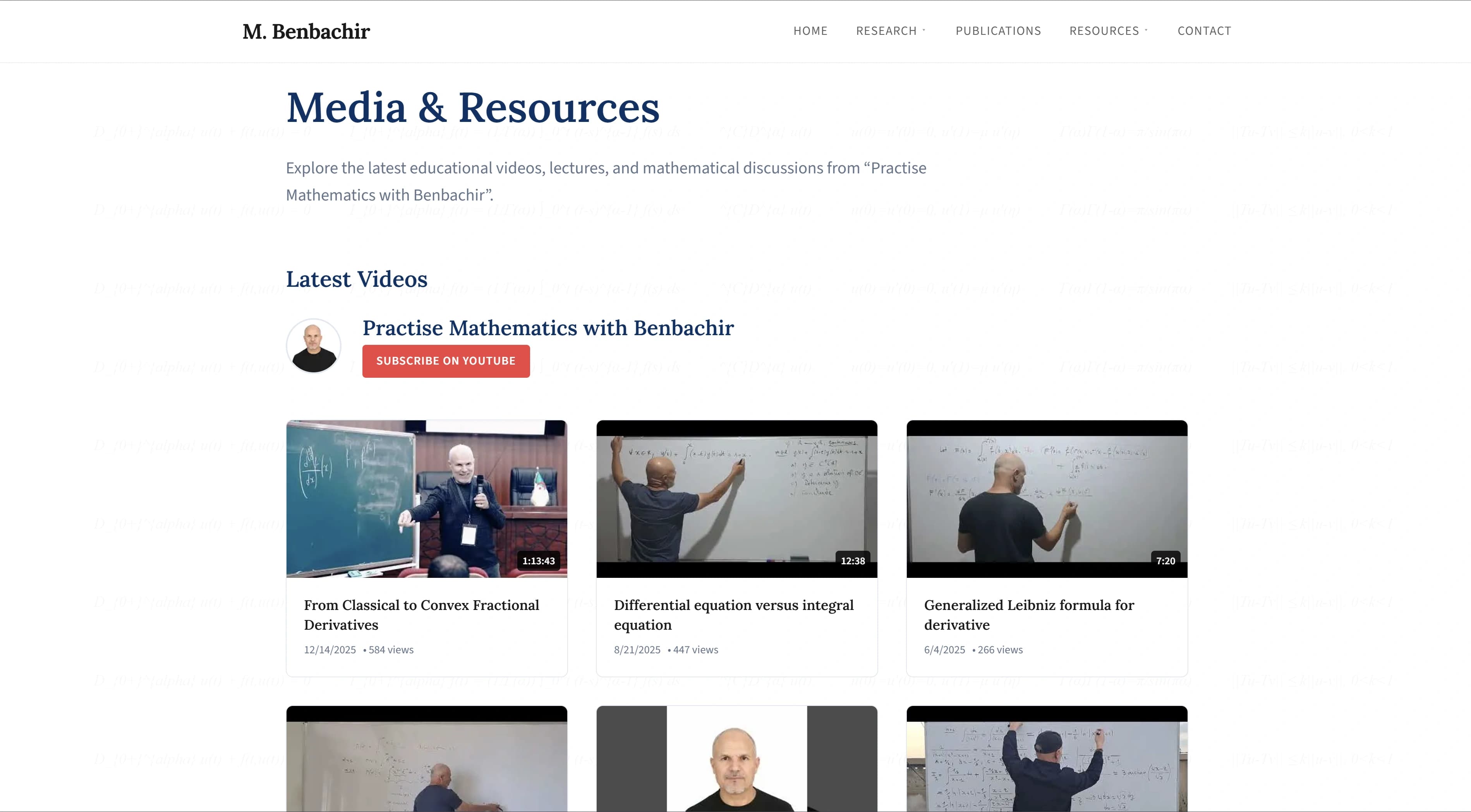 Media page showing talks, public appearances, and supporting content.