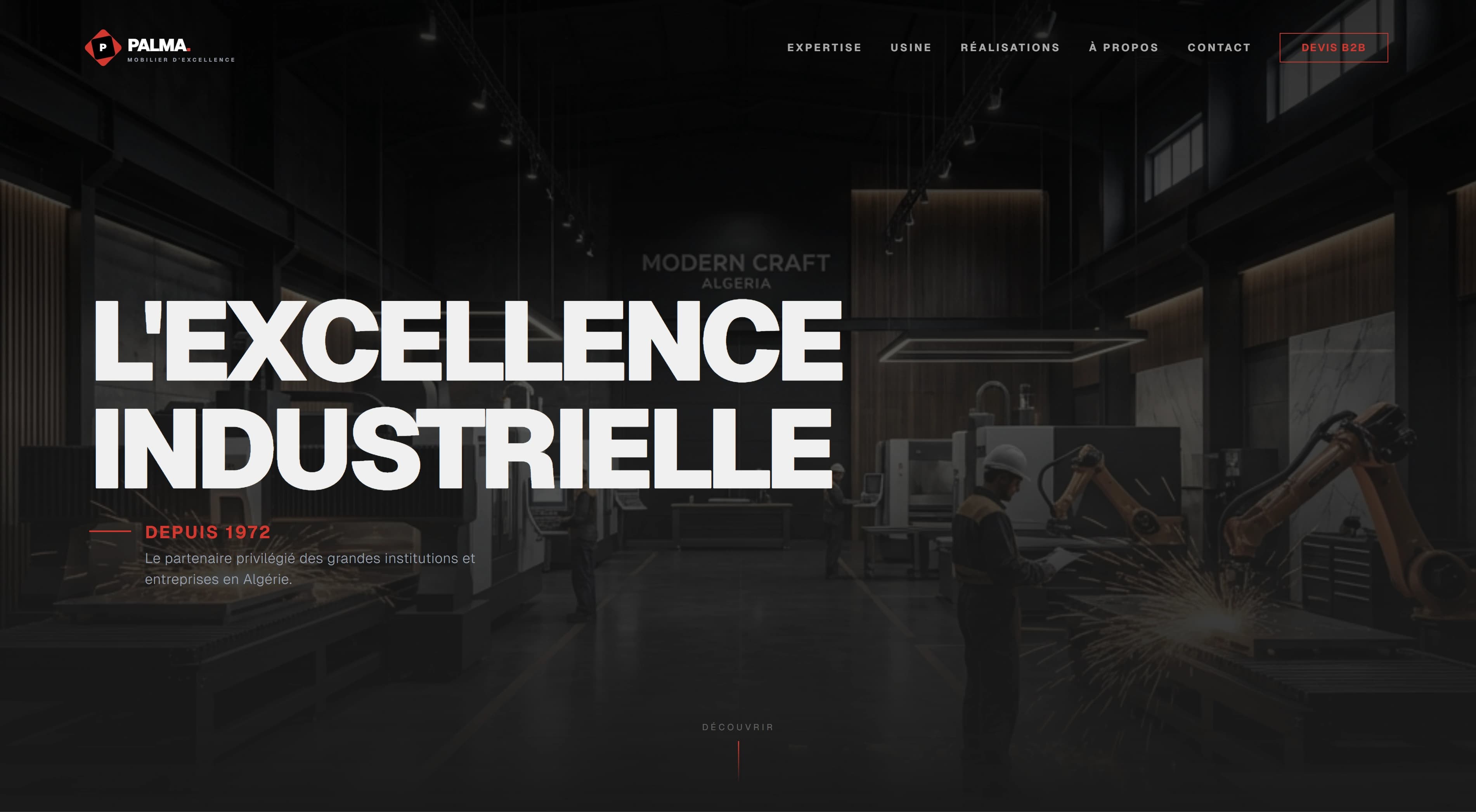 Palma Meuble landing page presenting furniture collections and storefront messaging.