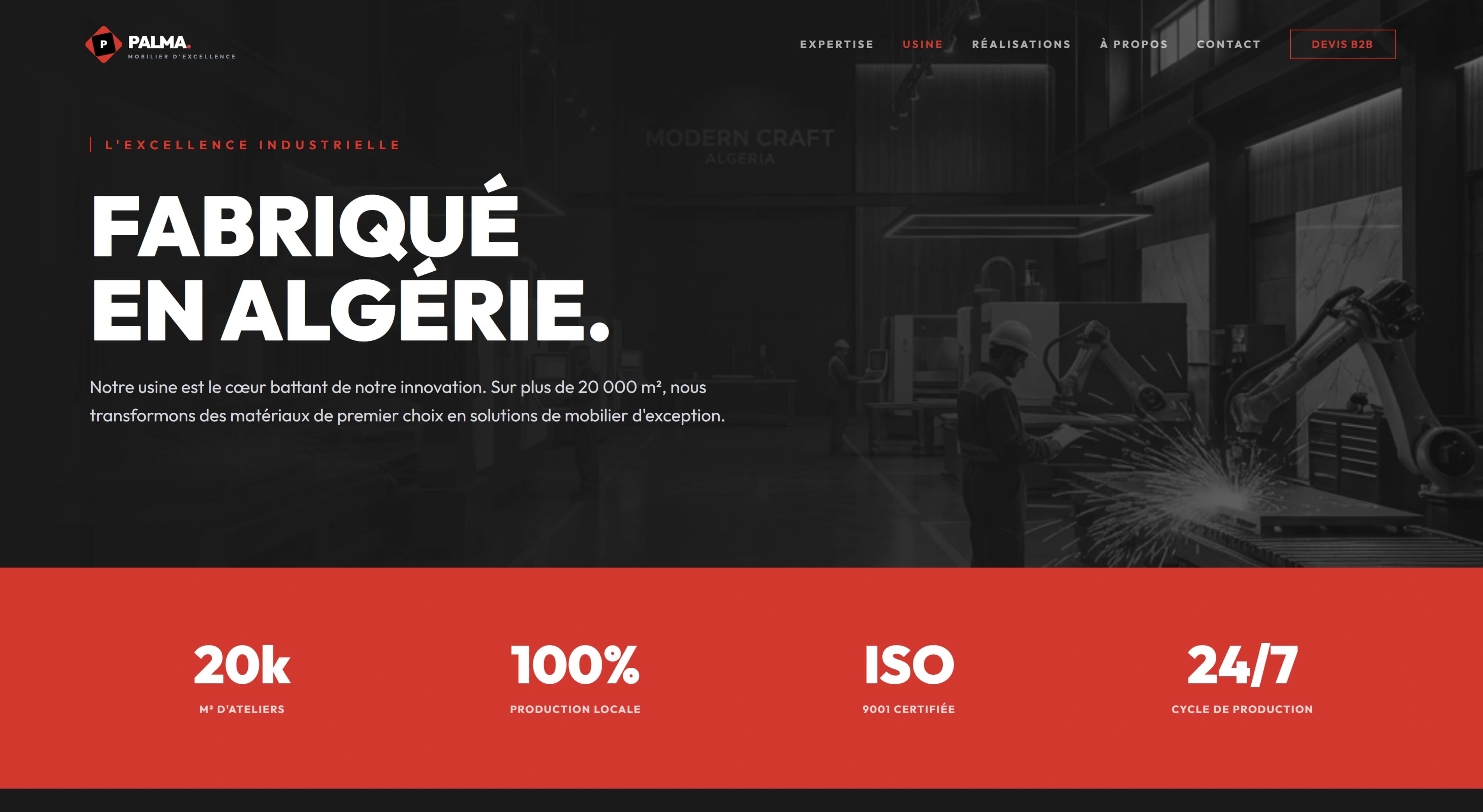 Factory or workshop section used to strengthen Palma Meuble's production credibility.